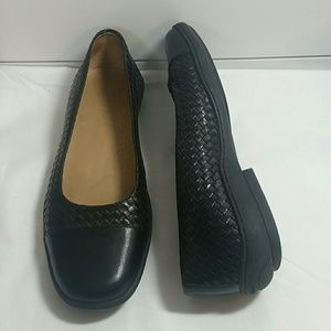 Ralph Lauren black leather woven flats.  Sz 7.5 B